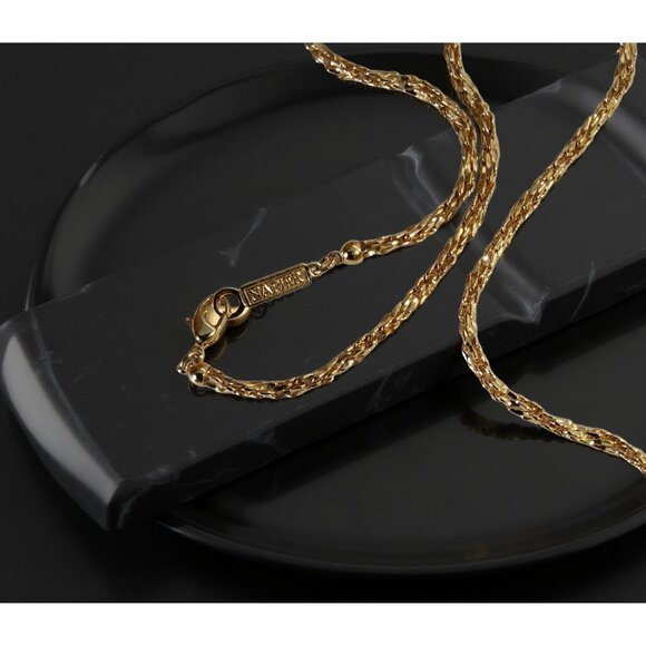 Vintage Womens Napier 28" Twisted Rope Style Gold Tone Necklace - Picture 9 of 9